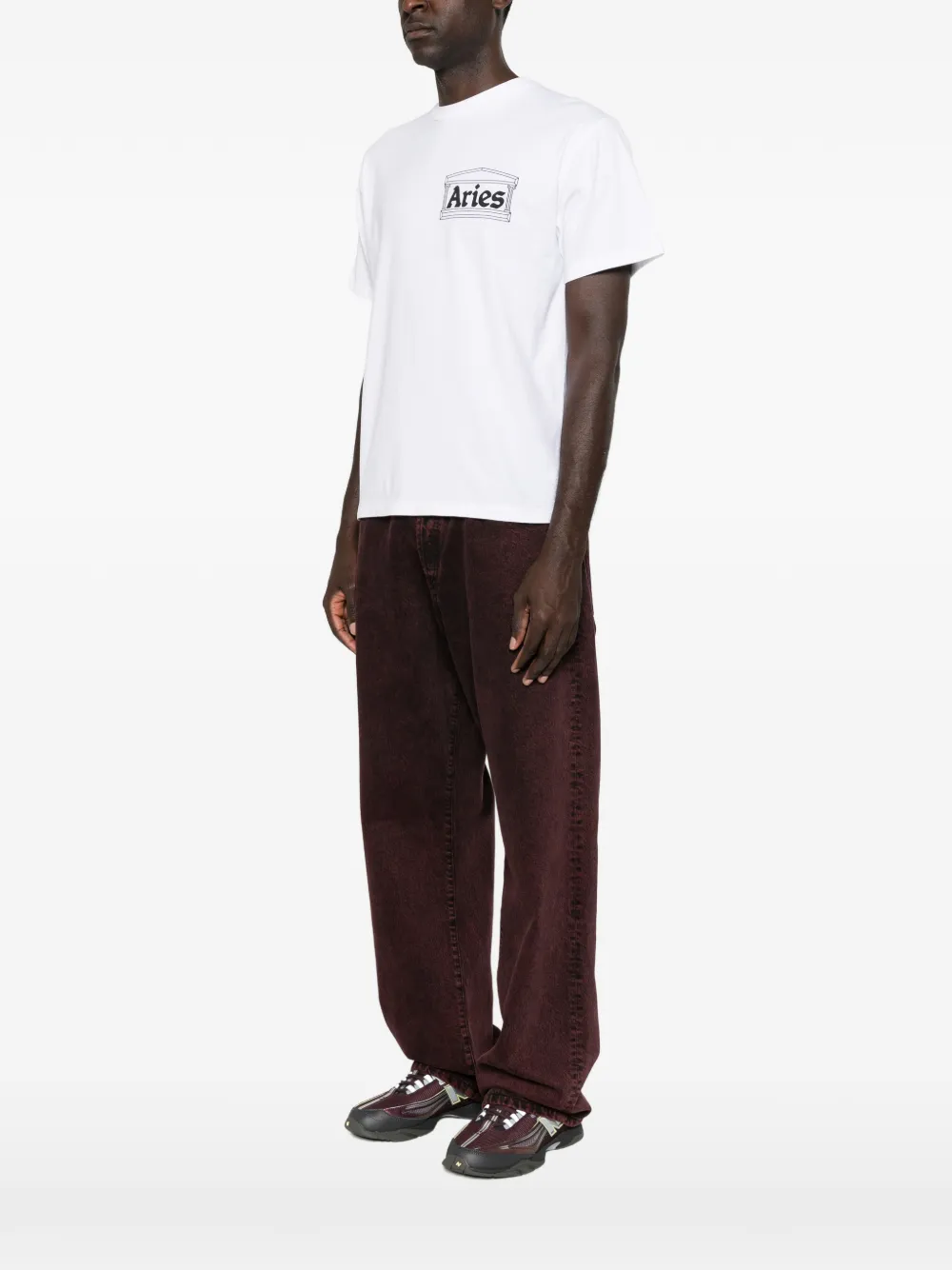 Aries Temple T-shirt met logoprint Wit