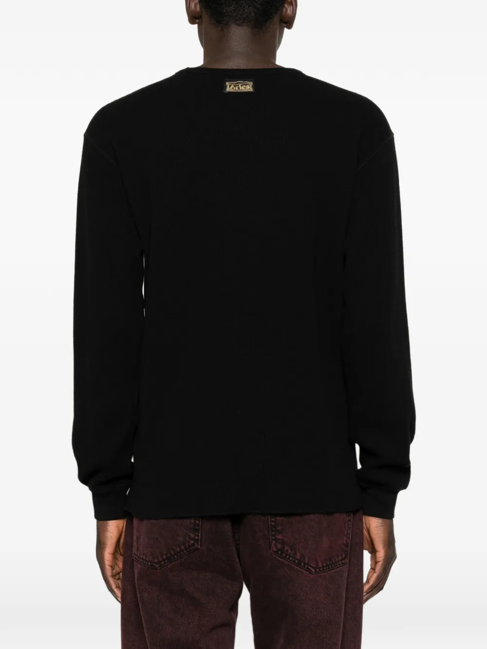 Aries Temple waffle-knit T-shirt Zwart