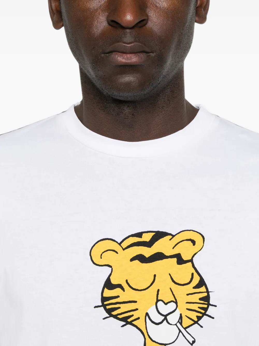 Aries Smoking Tiger T-shirt Wit