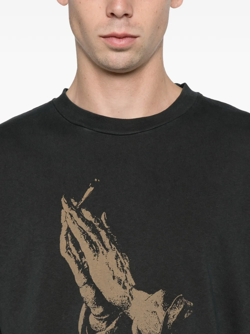 Aries faded Arise with ss T-shirt Zwart