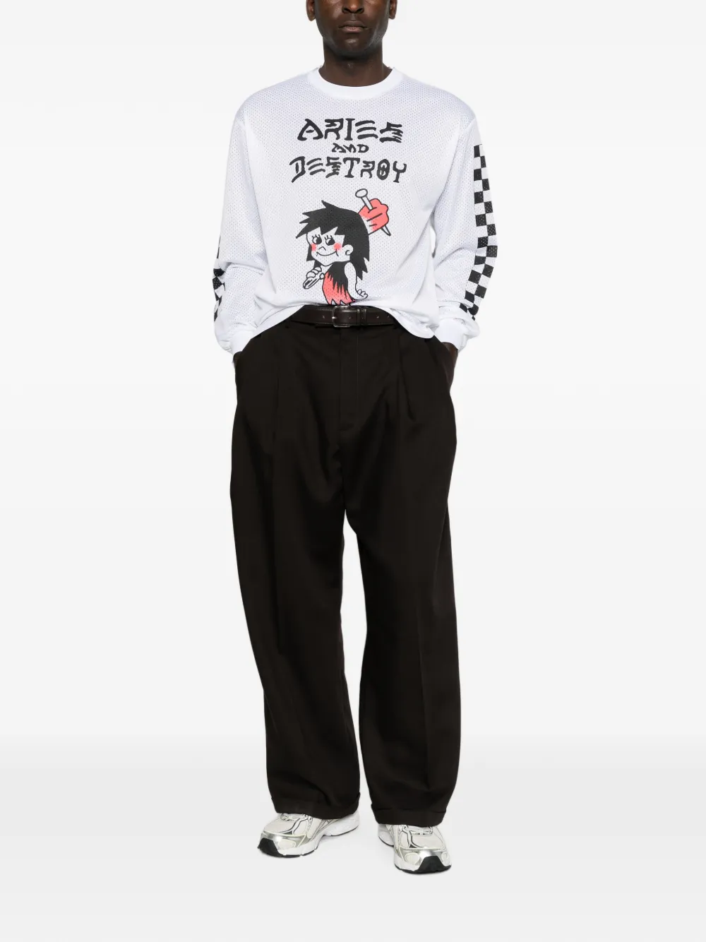 Aries Airtex T-shirt met grafische print Wit