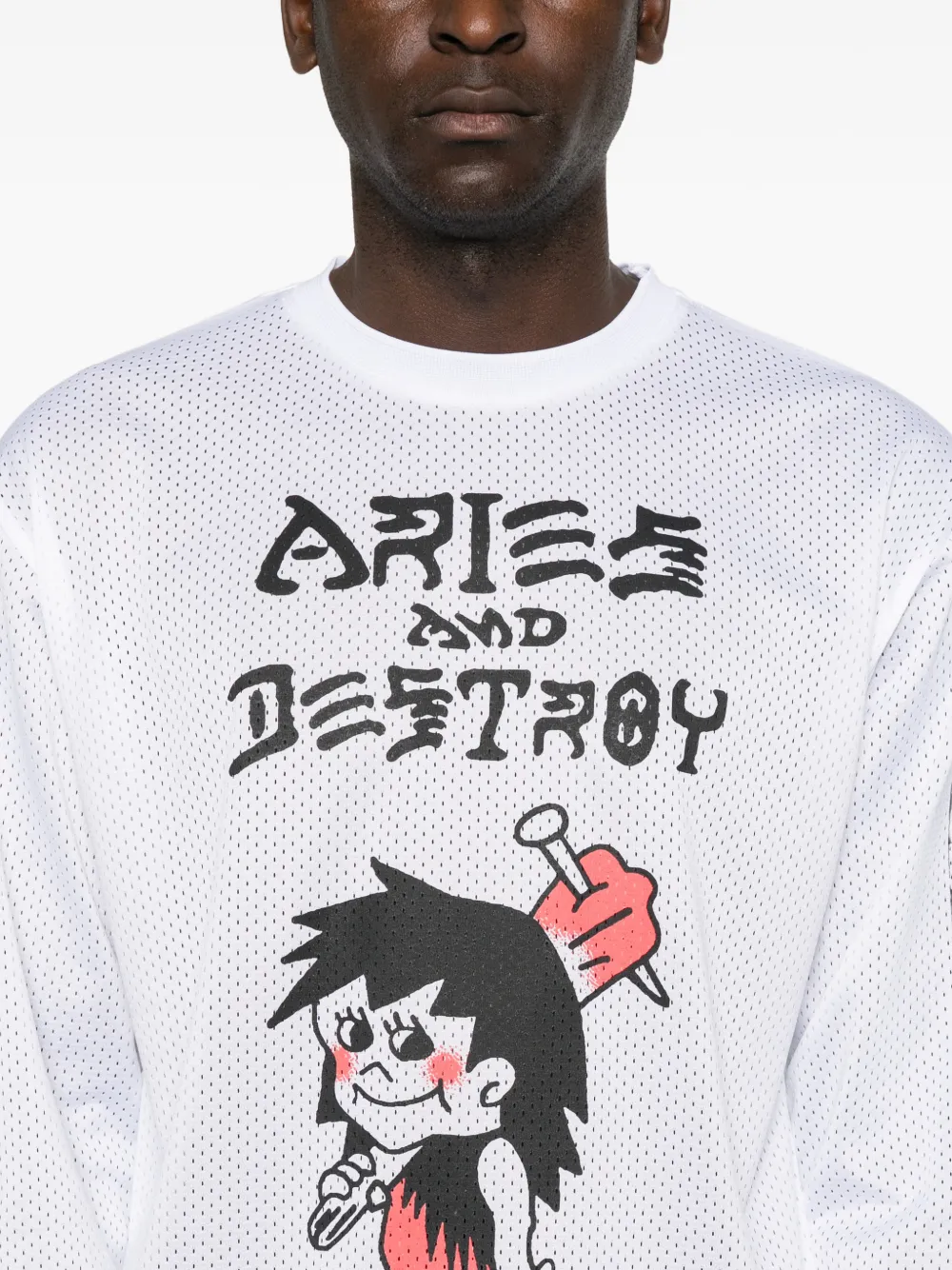 Aries Airtex T-shirt met grafische print Wit