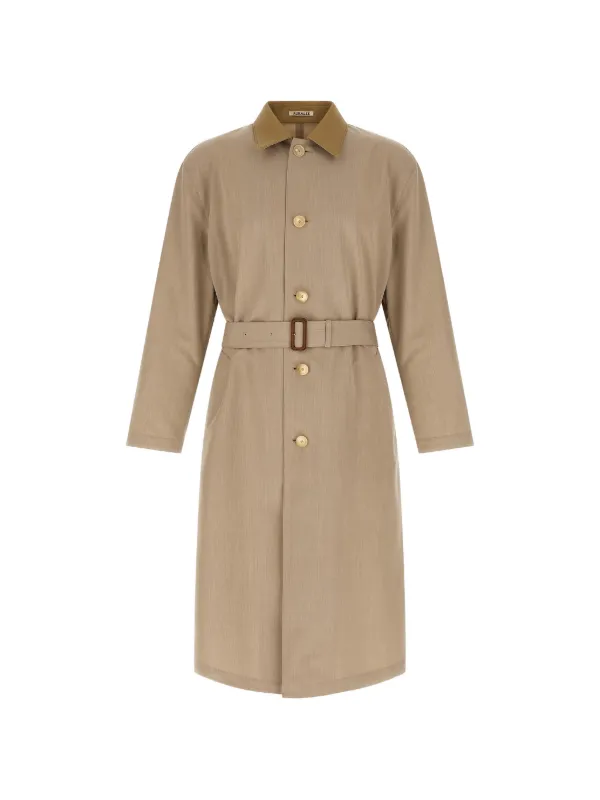 Auralee Belted Coat in Neutrals