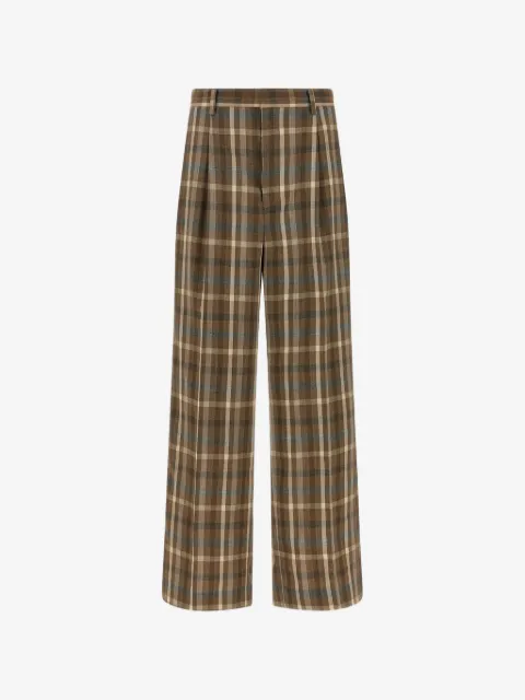 Auralee check-pattern wide-leg trousers