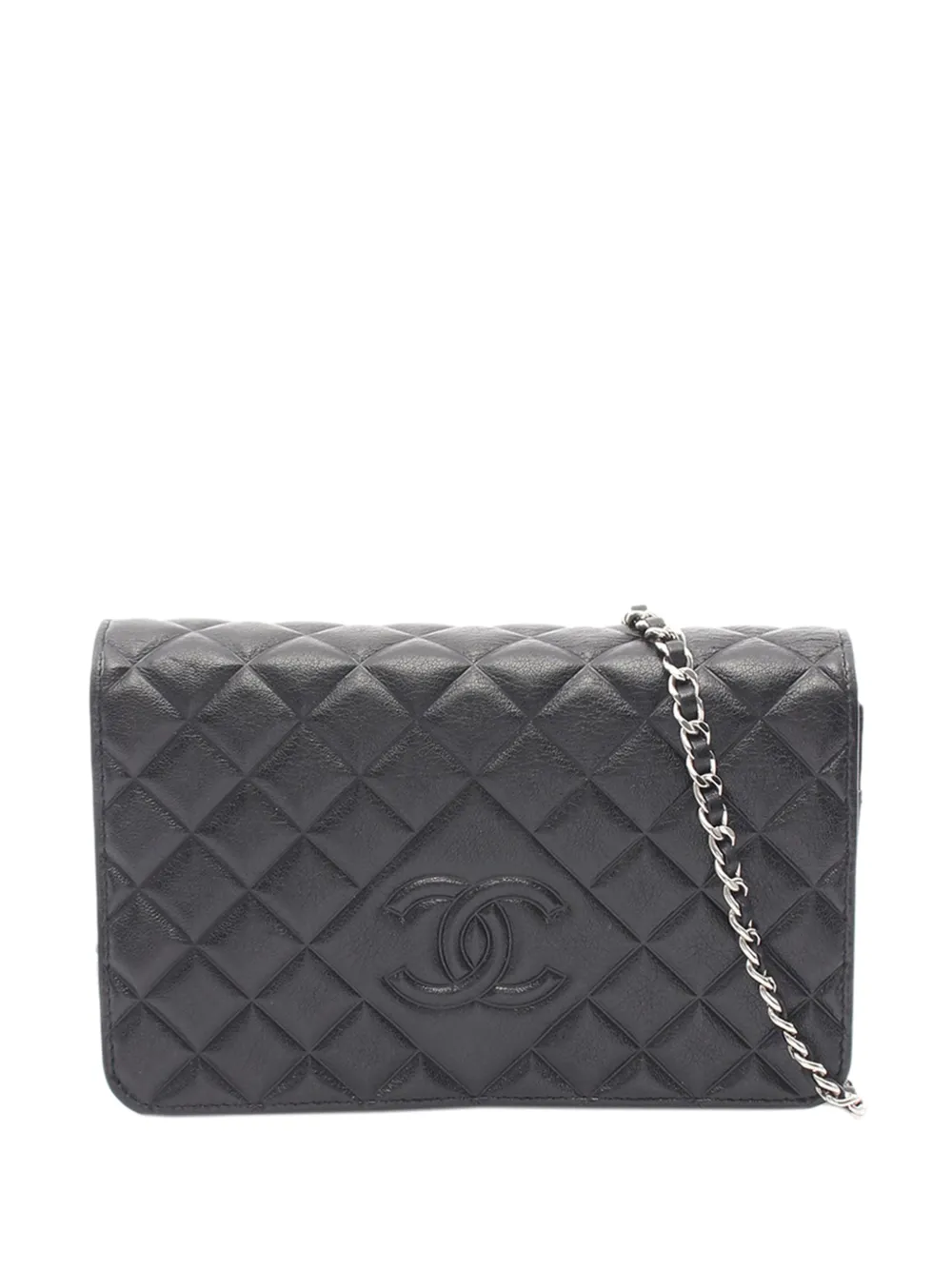 CHANEL Pre-Owned Borsa a tracolla CC in pelle di vitello trapuntata con catena 2015-2016 - Nero