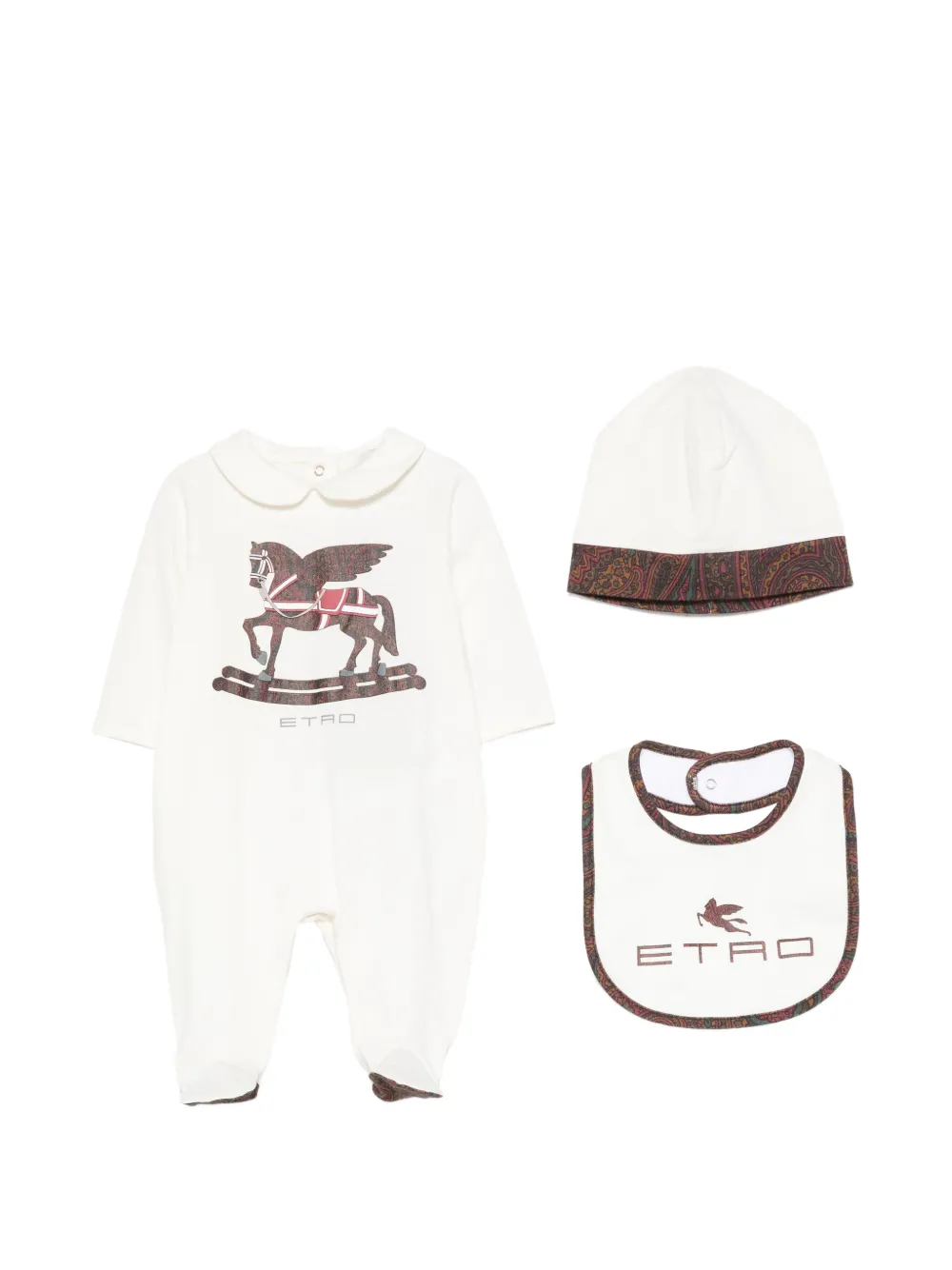 Etro Pegasus-print Babygrow Set In Neutral