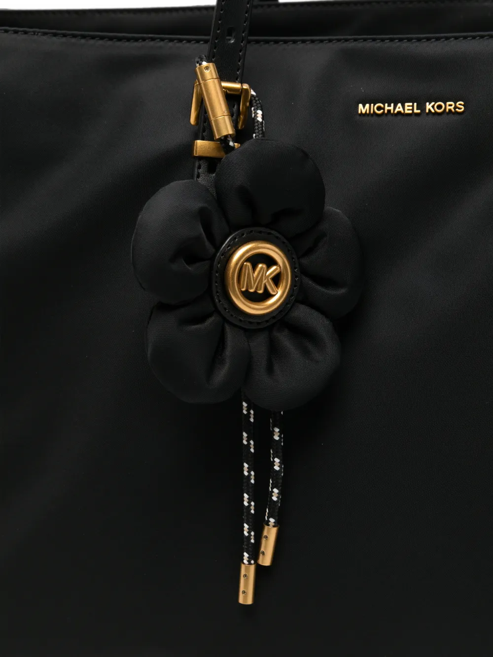 Michael Kors flower-charm logo-plaque tote bag Zwart