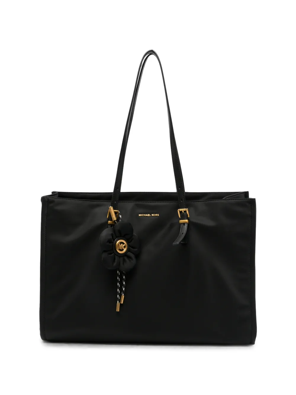 Michael Kors flower-charm logo-plaque tote bag Zwart