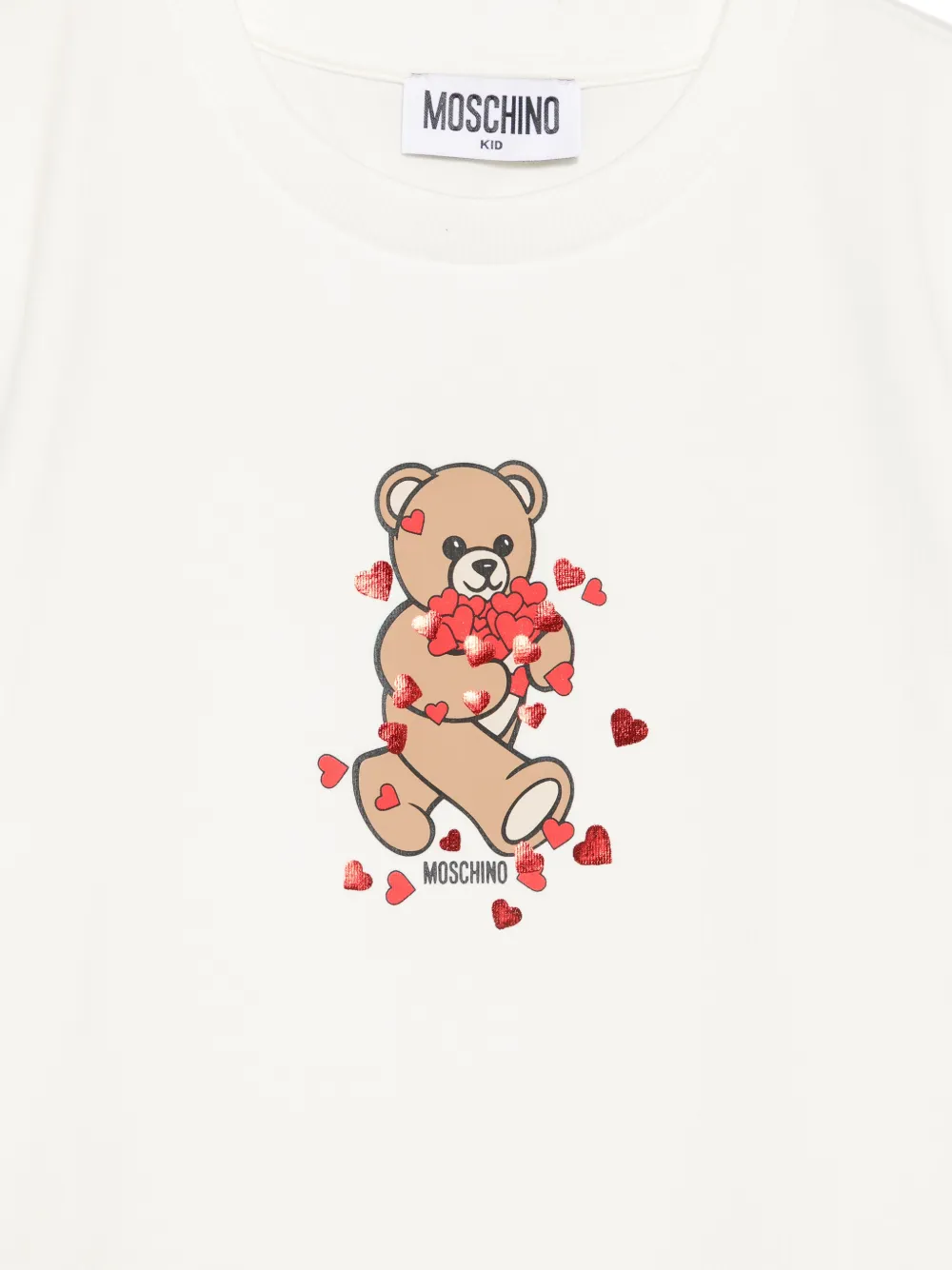 Moschino Kids Teddy Bear katoenen T-shirt met hart-print Wit