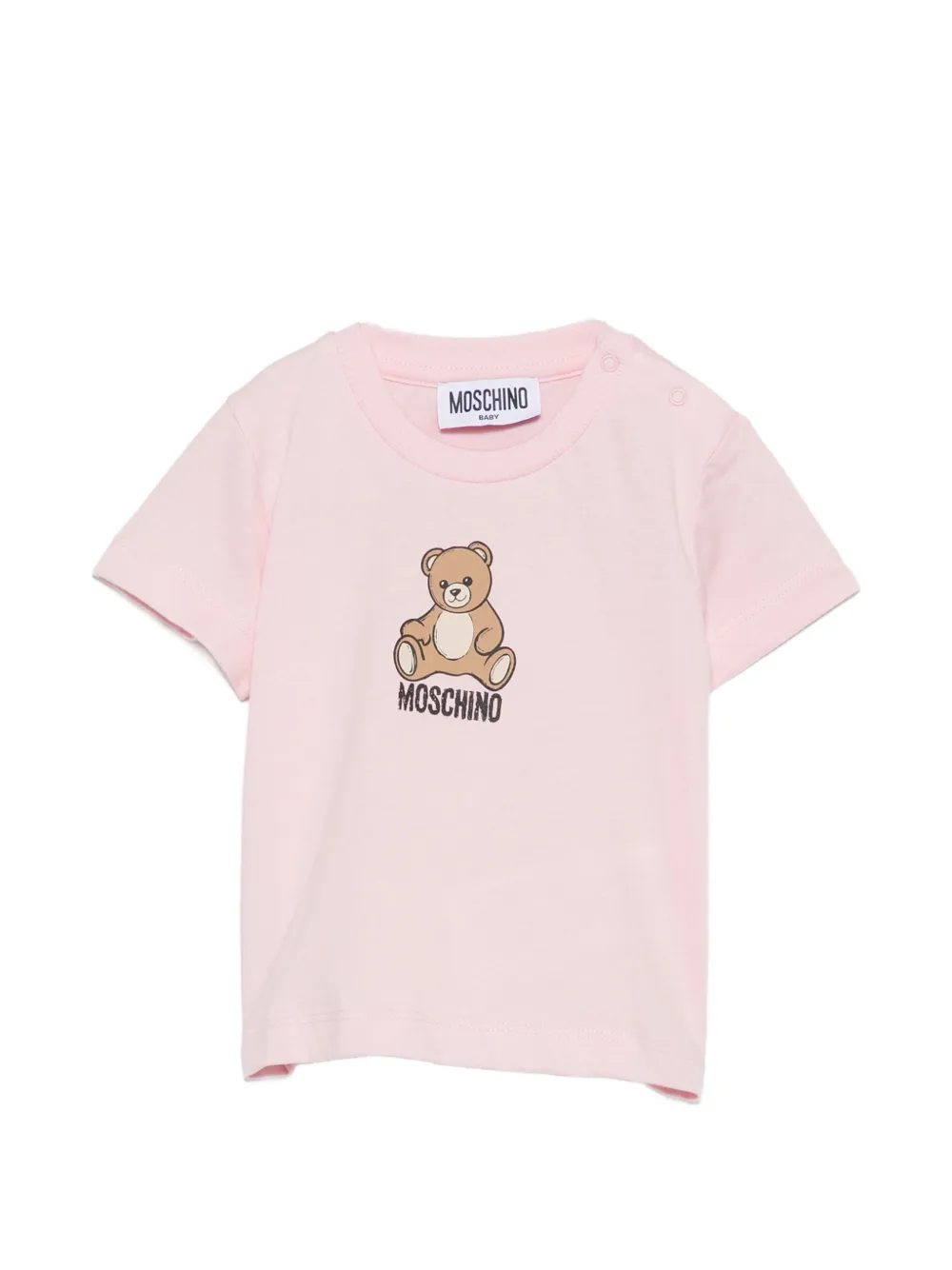 Moschino Kids Teddy Bear logo-print T-shirt - Rosa