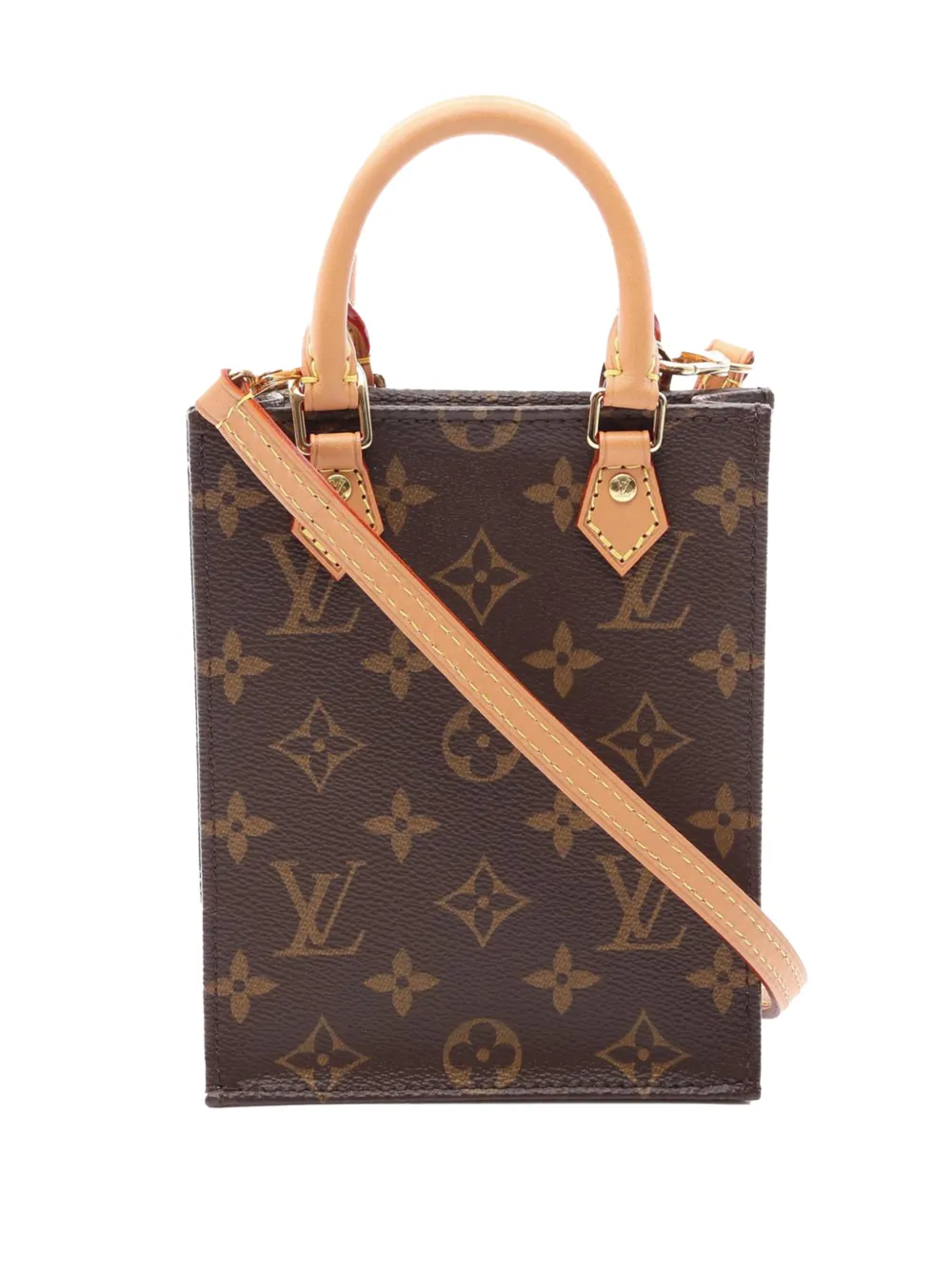 Louis Vuitton Pre-Owned Borsa a tracolla Petit Sac Plat con monogramma 2020 - Marrone