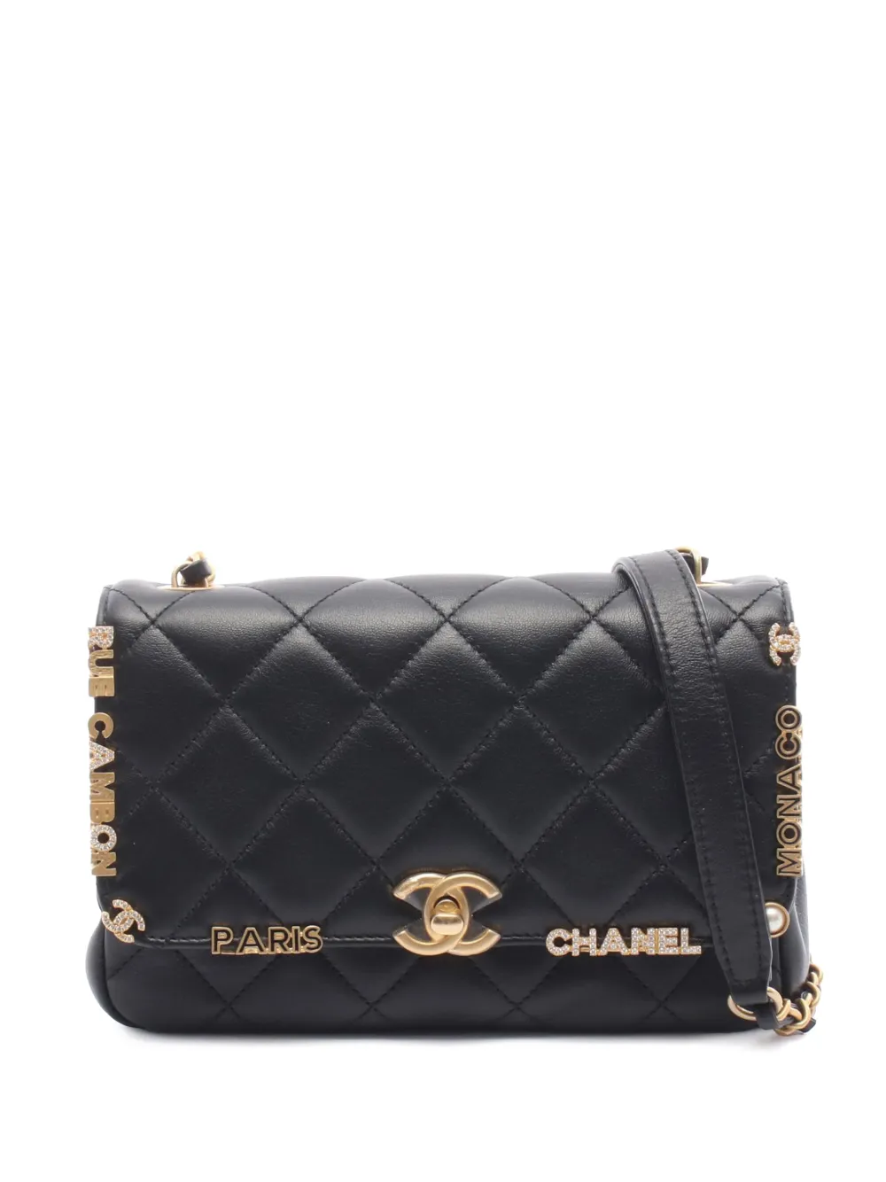 CHANEL Pre-Owned 2021-2026 Quilted Lambskin Paris Monaco Flap crossbody bag - Black
