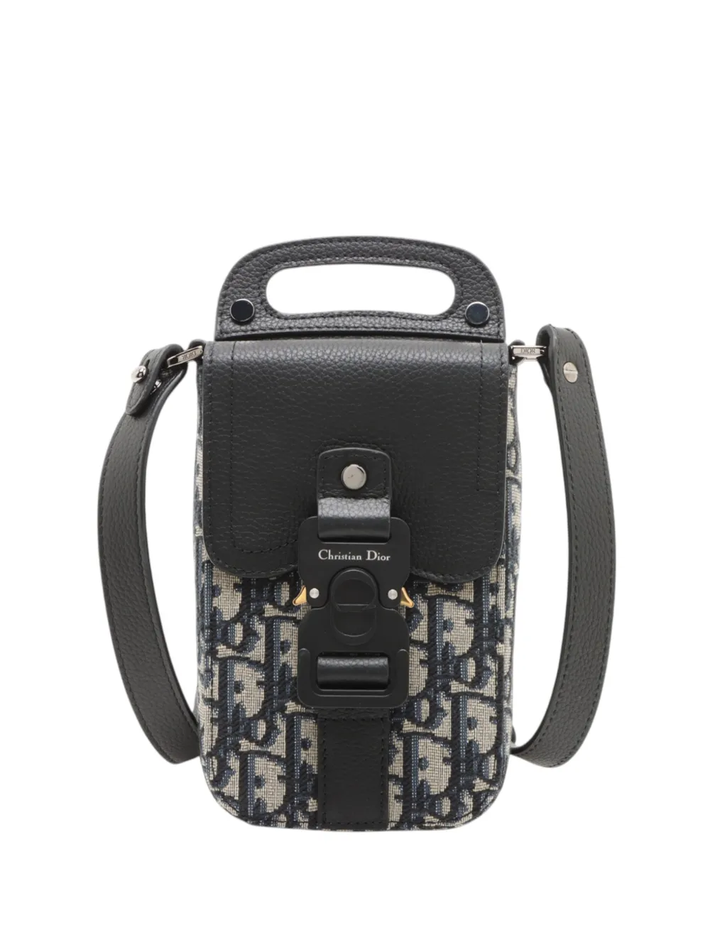 Christian Dior Pre-Owned Borsa a tracolla Saddle in tela con motivo Oblique 2000-2026 - Blu