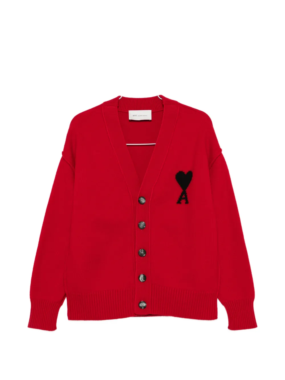 AMI Paris Ami de Coeur wool cardigan - Rosso