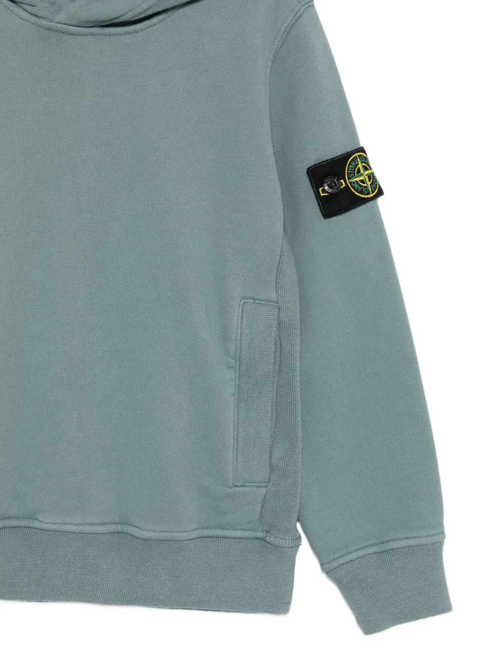 Stone Island Junior Hoodie met logopatch Blauw
