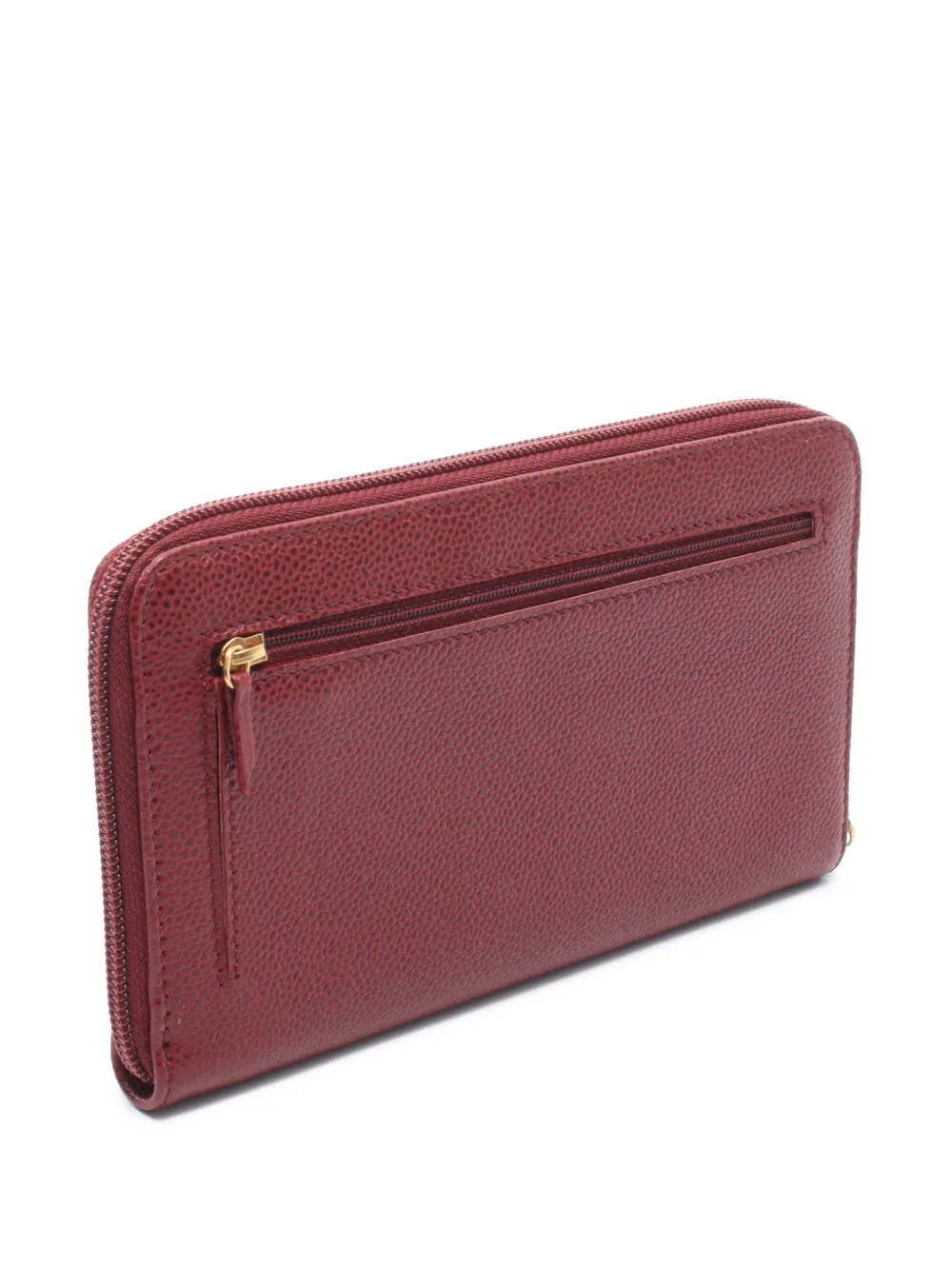 Chanel Pre-owned 2000-2002 CC Caviar Zip Around Wallet Long Wallets in Red, view 2