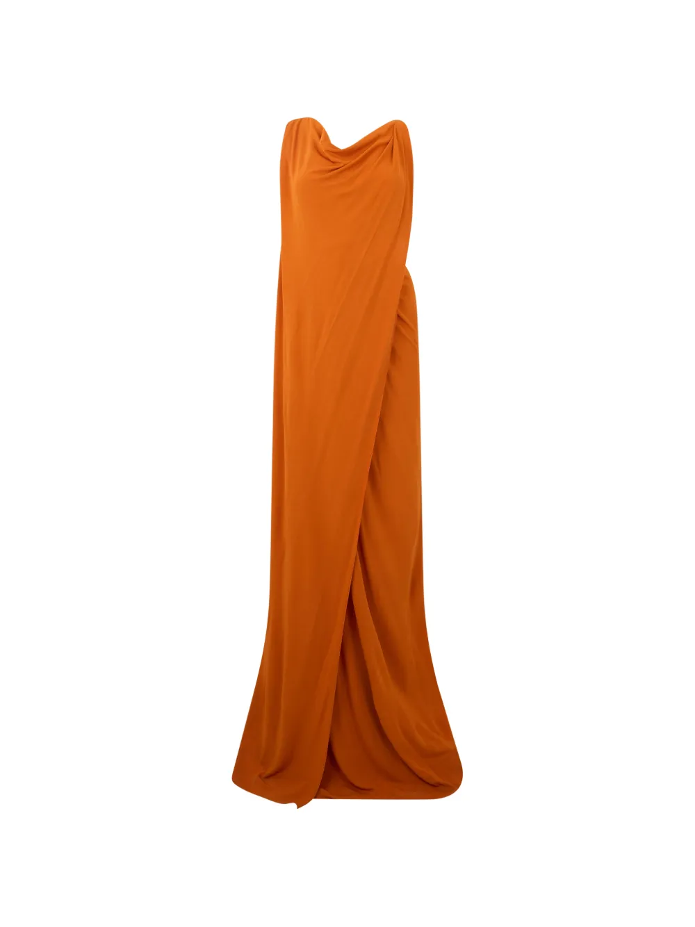 Alberta Ferretti draped heart-neck maxi dress - Orange