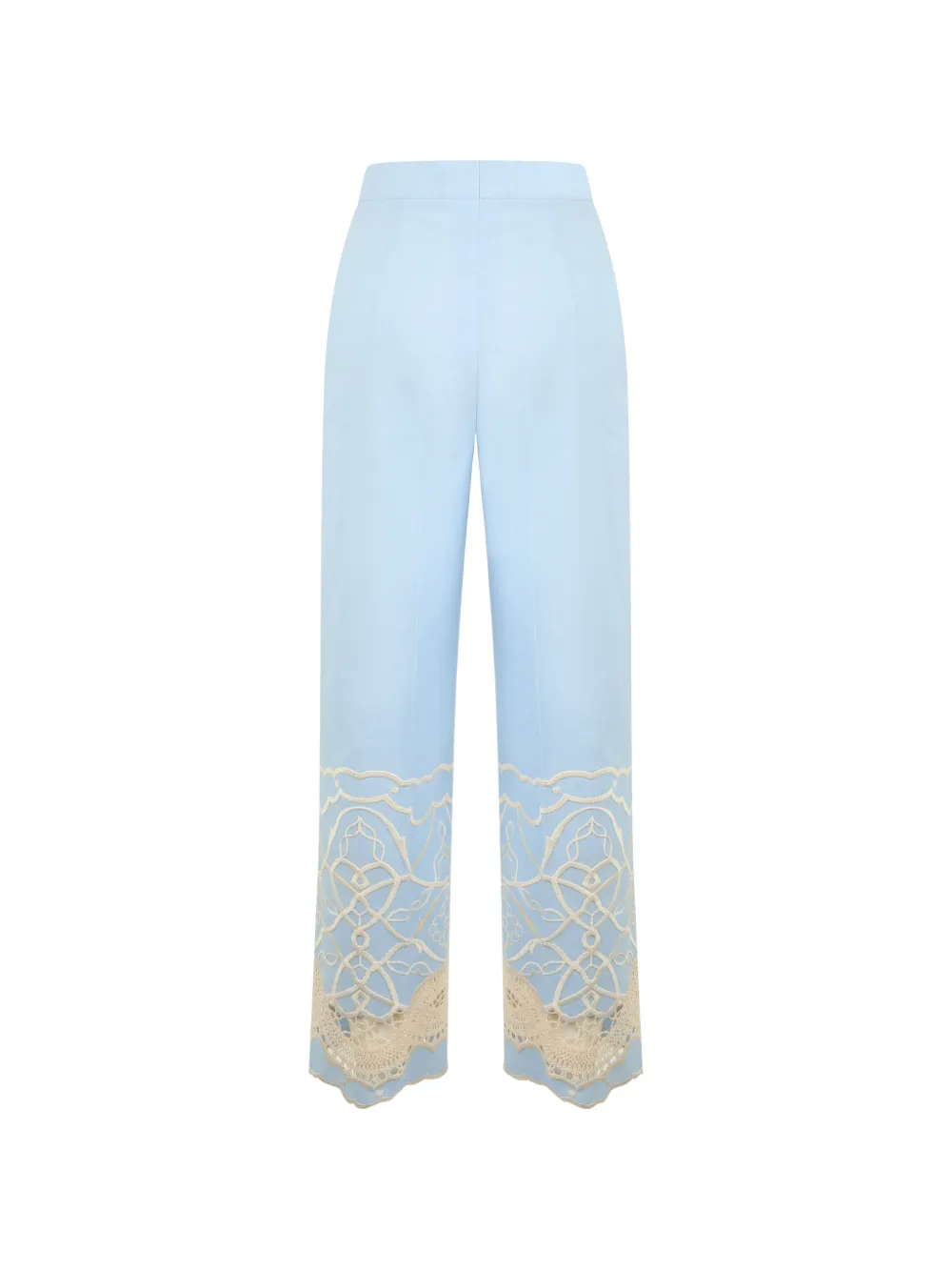 Alberta Ferretti Straight broek met borduurwerk Blauw