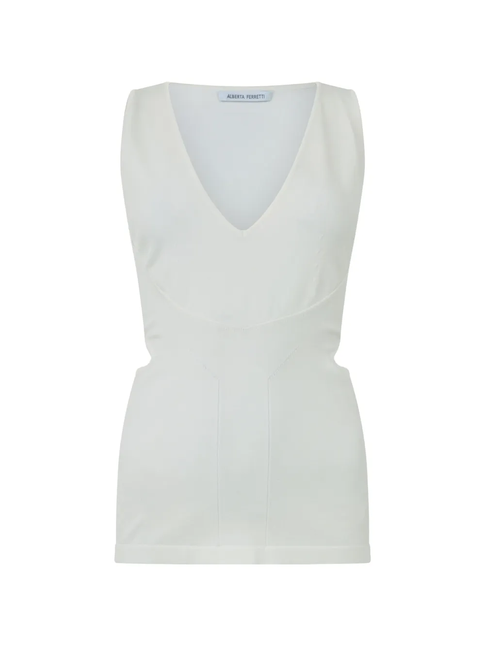 Alberta Ferretti cut-out V-neck tank top - Bianco