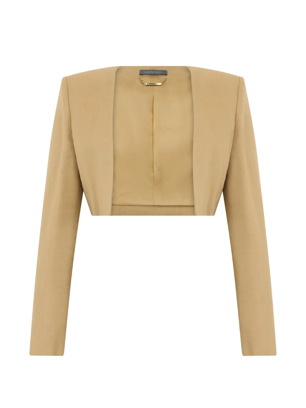 Alberta Ferretti cropped open-front jacket - Nude
