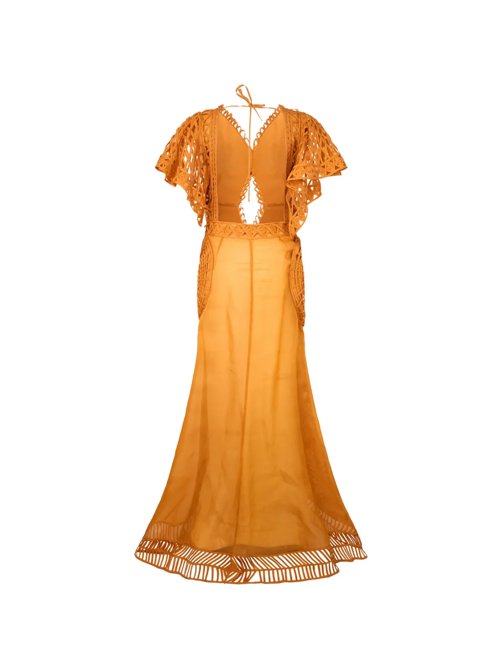 Alberta Ferretti Zijden jurk met uitgesneden details Oranje