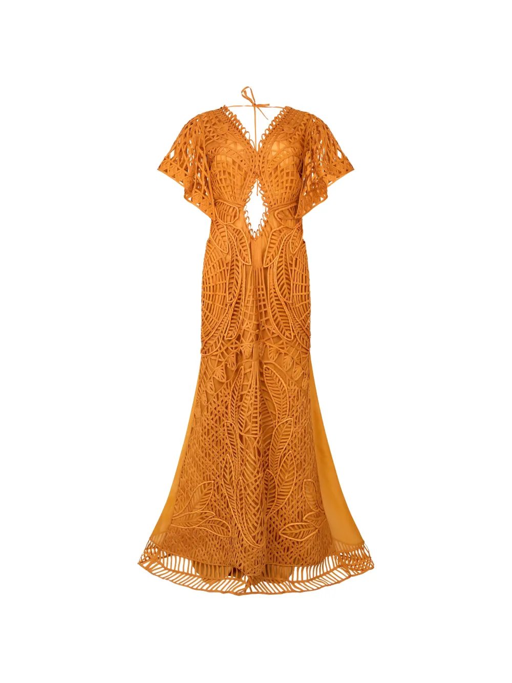 Alberta Ferretti cut-out silk party dress - Orange