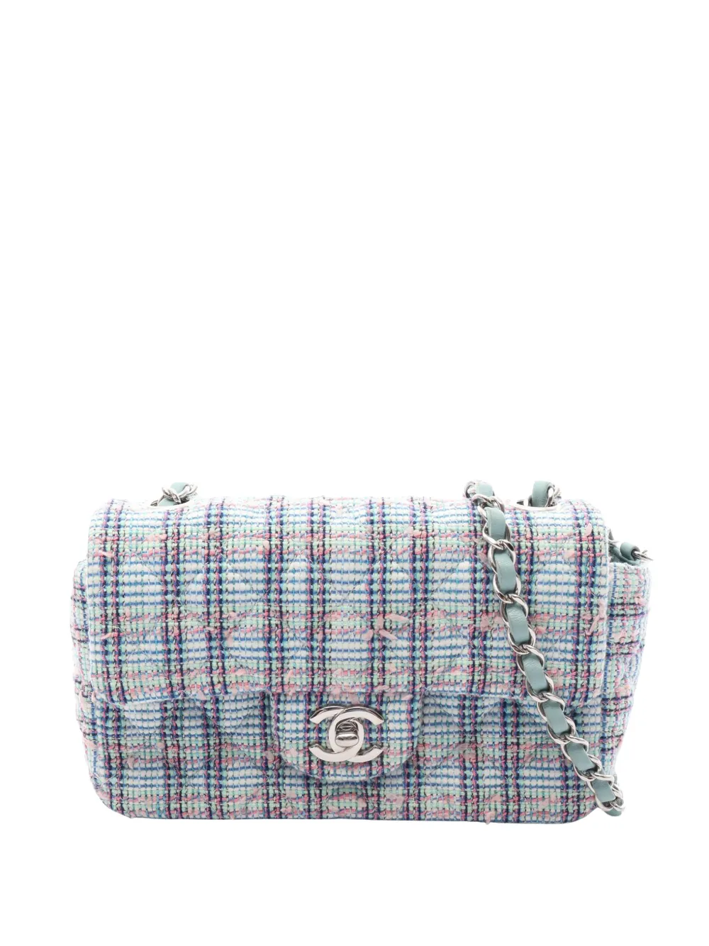 CHANEL Pre-Owned 2019 mini Classic Single Flap Umhängetasche aus Lammleder - Grün