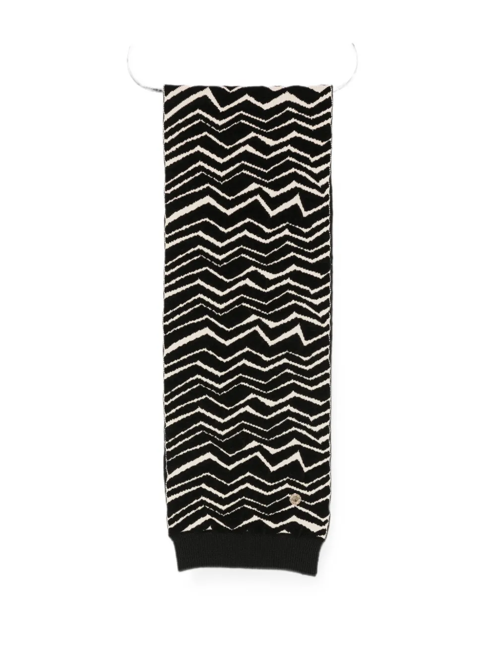Missoni Kids zigzag-knit scarf - Nero