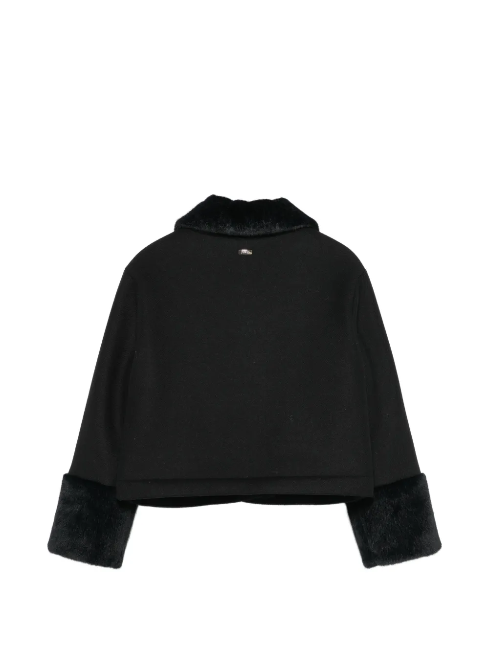 Herno Kids Jack met afwerking van imitatiebont Zwart