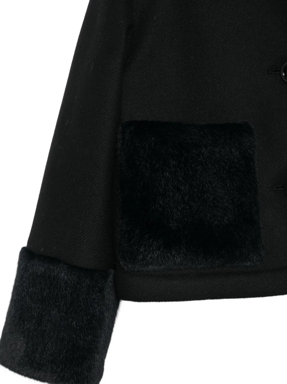 Herno Kids Jack met afwerking van imitatiebont Zwart