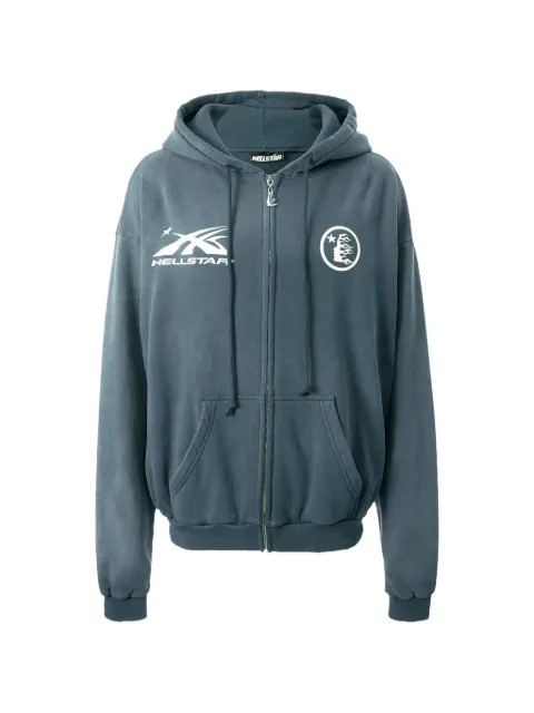 HELLSTAR logo-print zip-up hoodie