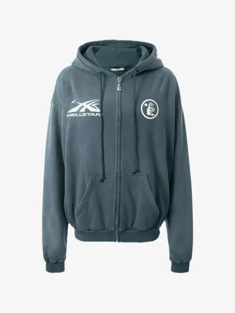 HELLSTAR logo-print zip-up hoodie