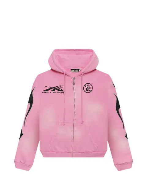 HELLSTAR flame-print zip-up hoodie