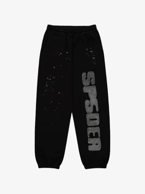 SP5DER rhinestone-embellished track pants