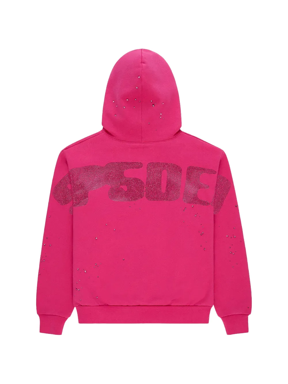 SP5DER Zijden hoodie verfraaid met stras Roze