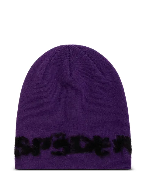 SP5DER logo-intarsia mohair-blend beanie