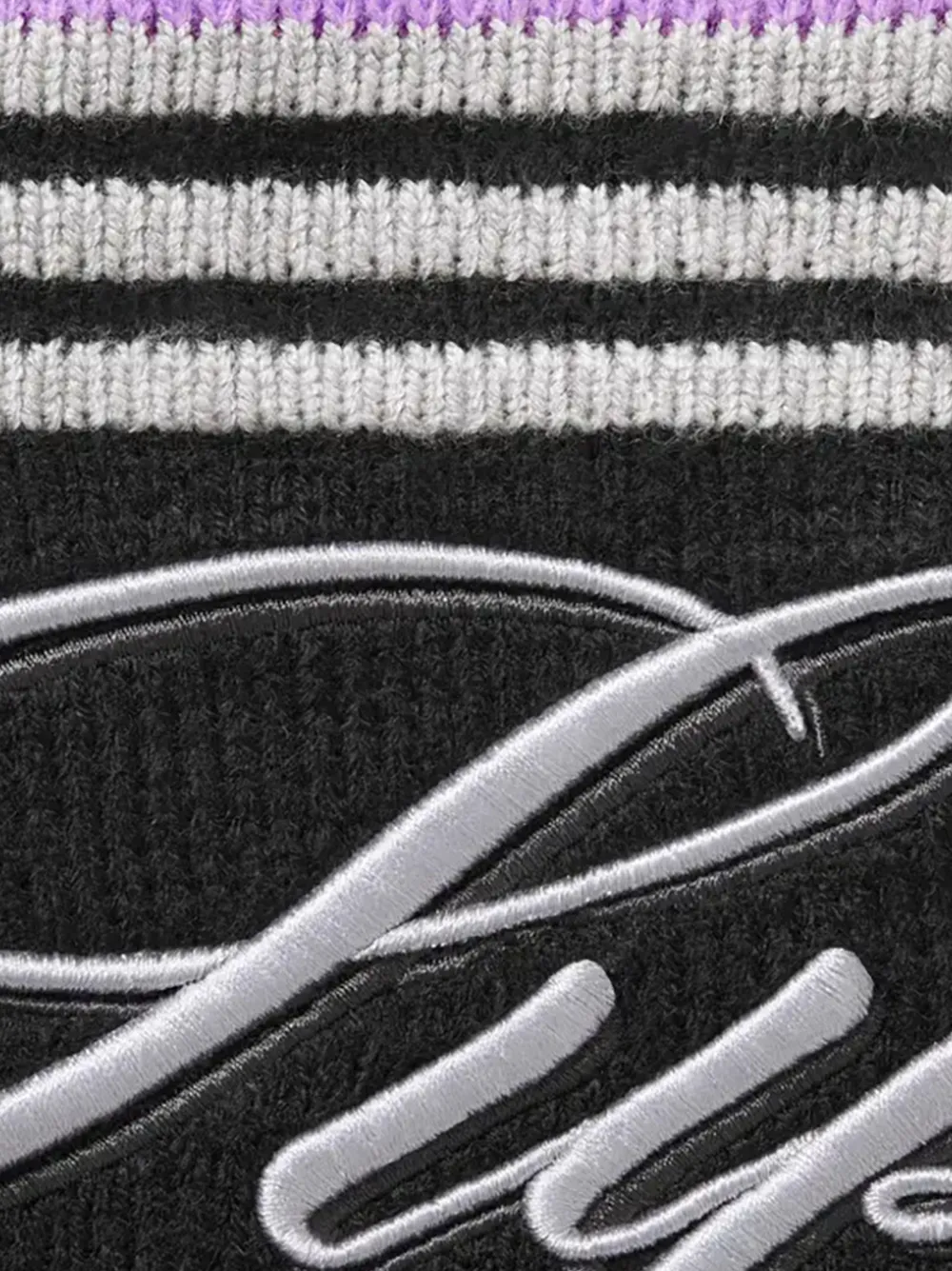 Supreme Script Stripe trui met halve rits Paars