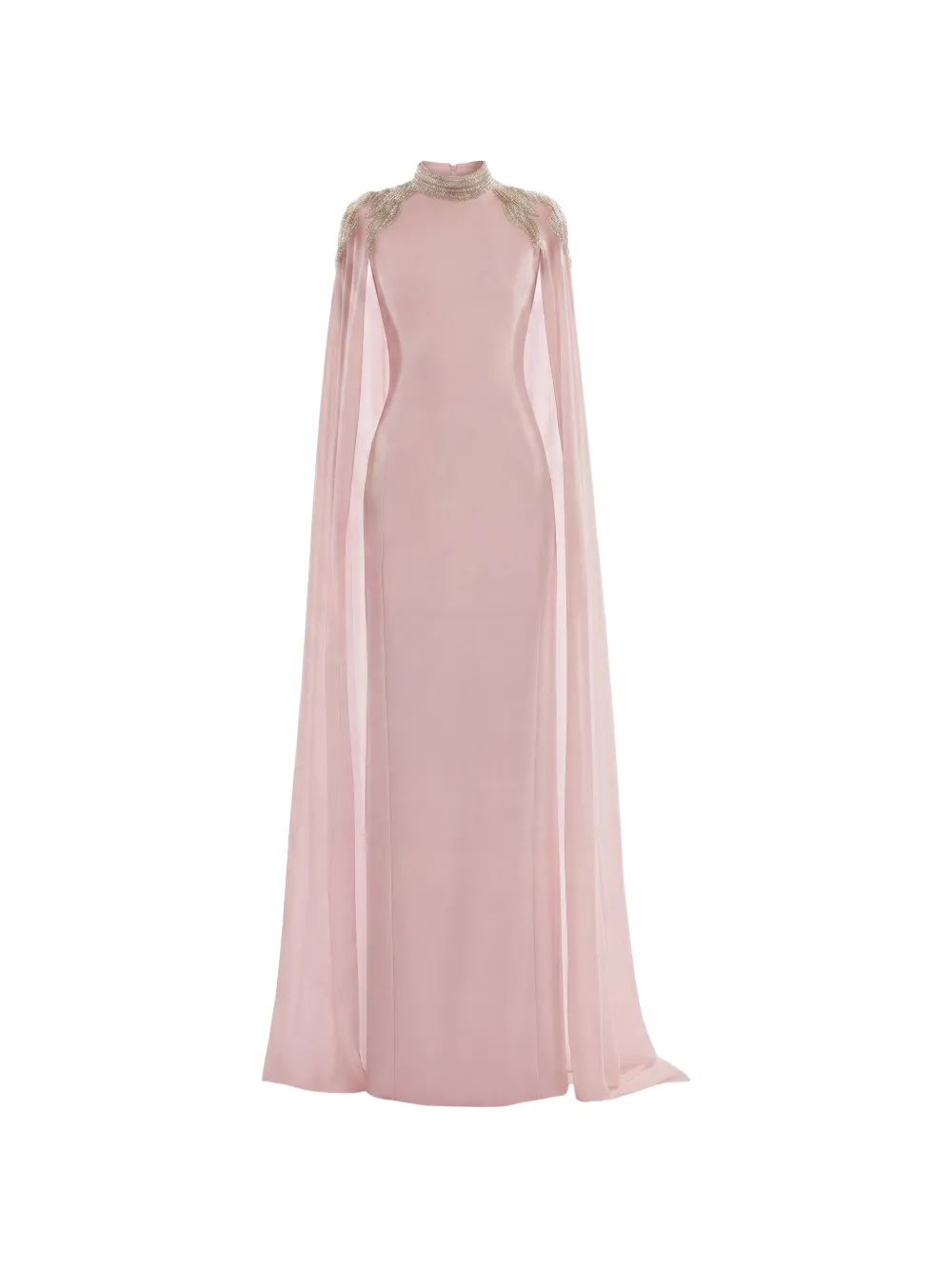 Saiid Kobeisy embellished cape-sleeve maxi dress - Pink