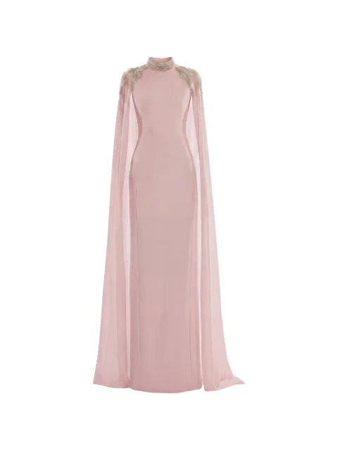 Saiid Kobeisy embellished cape-sleeve maxi dress