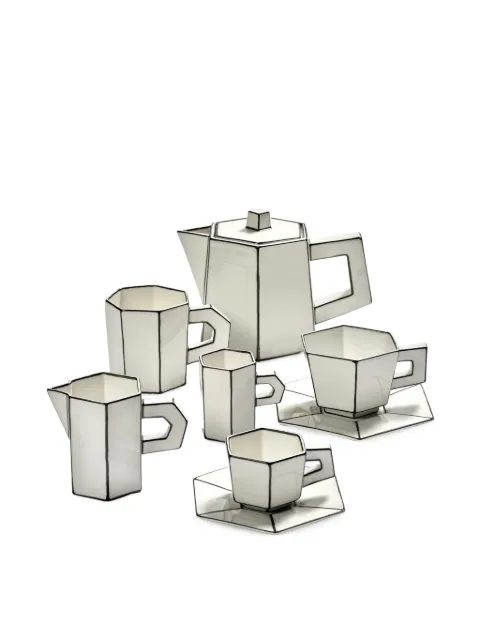Serax Blanche geometric tea set (set of six)