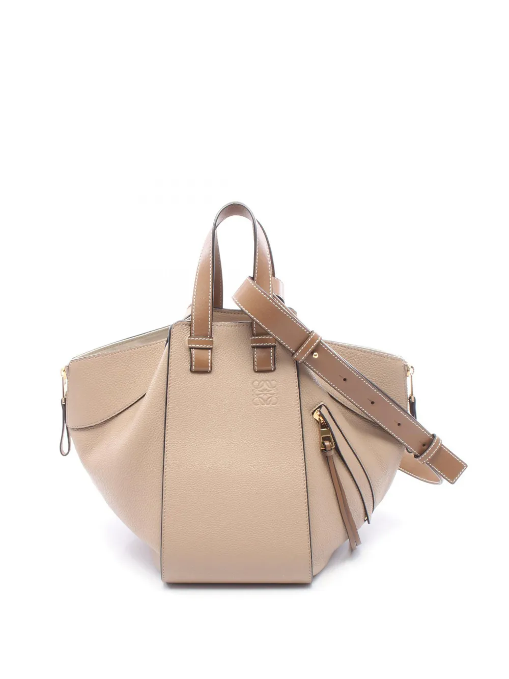 Loewe Pre-Owned Borsa a tracolla Hammock piccola in pelle di vitello pieno fiore 2010-2026 - Toni neutri