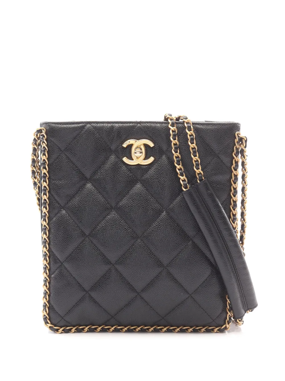 CHANEL Pre-Owned Borsa a spalla CC in pelle Caviar 2021-2026 - Nero