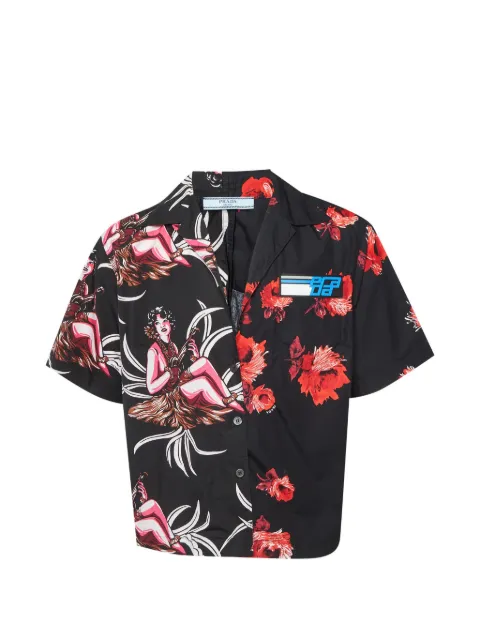 Prada Pre-Owned 2018 floral-print bowling shirt