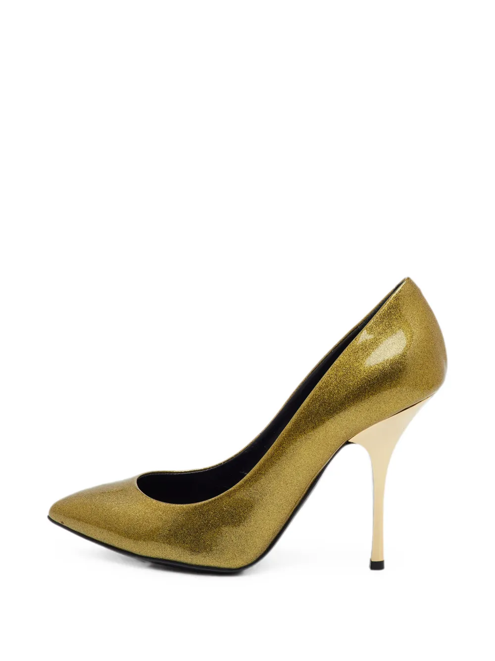 Giuseppe Zanotti Vintage pointed-toe patent leather pumps - Gold