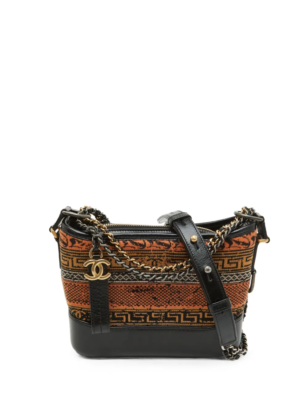 CHANEL Pre-Owned 2018 Gabrielle knitted shoulder bag - Black