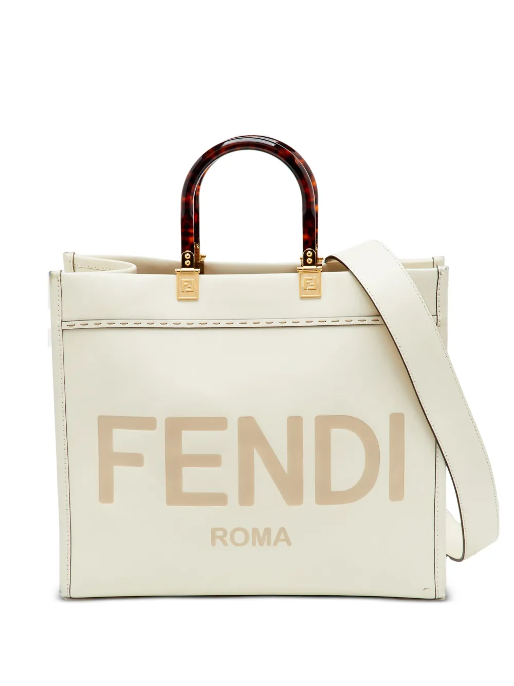 Fendi Pre-Owned Sunshine logo-print tote bag - Nude