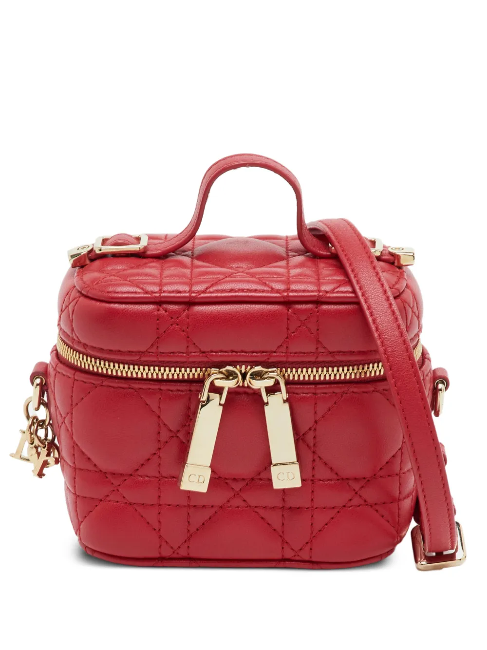 Christian Dior Pre-Owned 2021 micro Cannage Lady Dior vanity case bag - Red