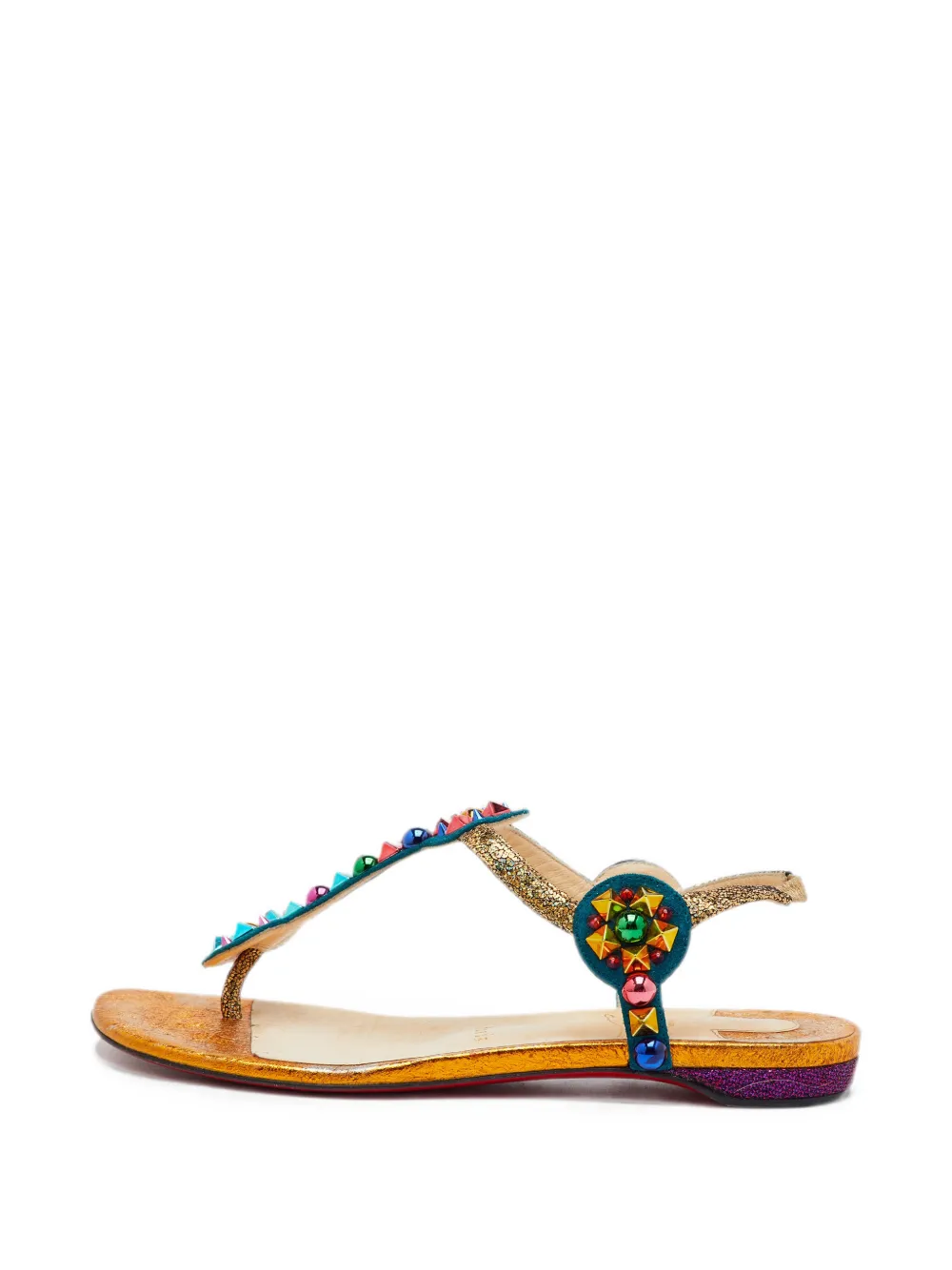 Christian Louboutin Pre-Owned Sandalen mit Nieten - Gold