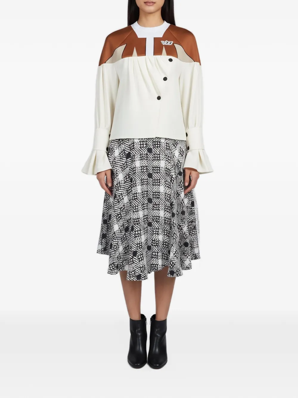 Louis Vuitton Pre-Owned 2018 printed crepe midi dress - White