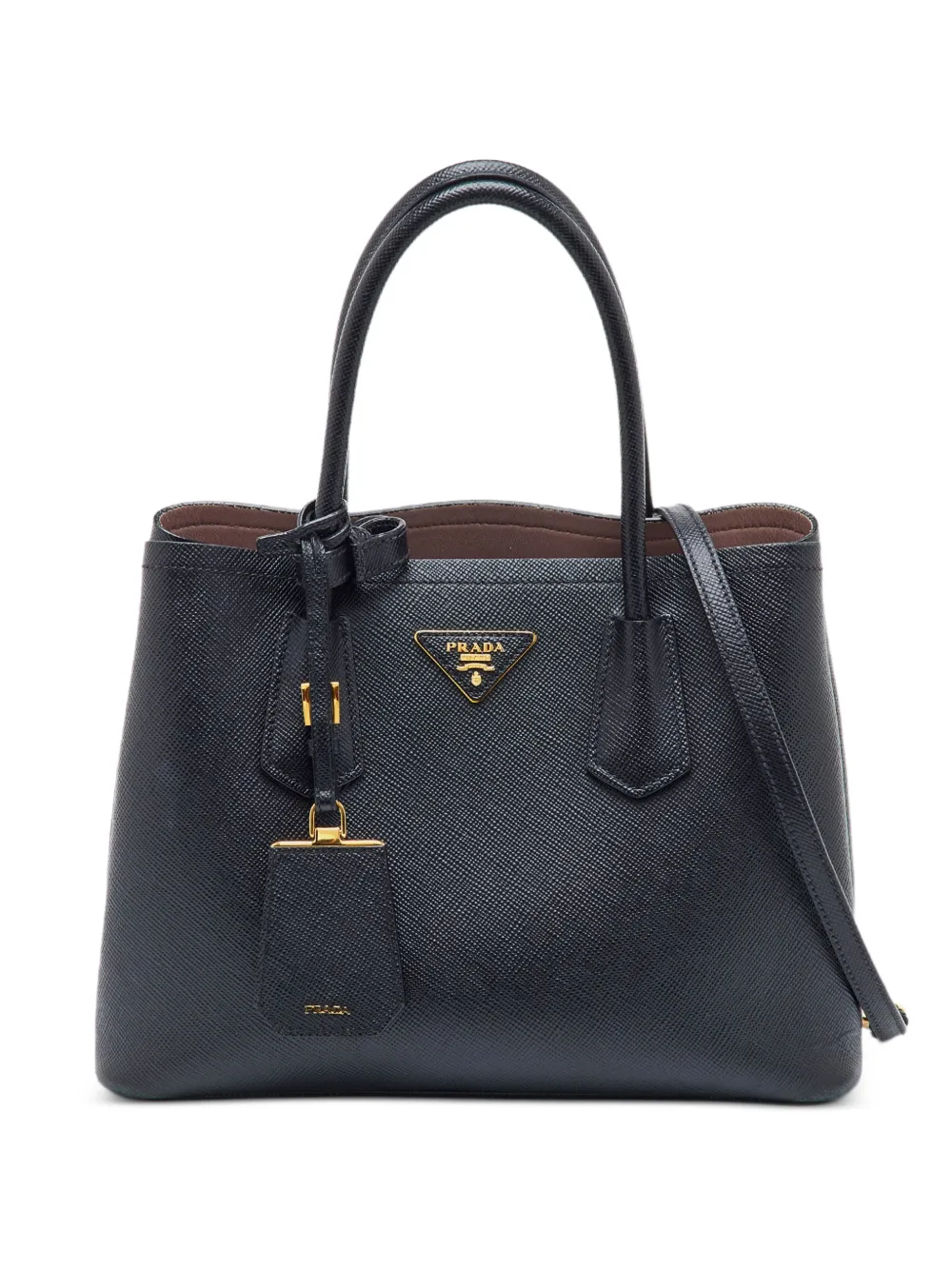 Prada Pre-Owned Borsa tote in pelle con logo - Blu